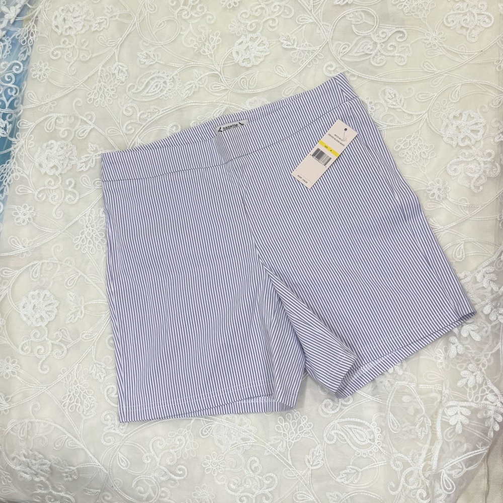 Nanette Lepore Blue/purple and White Striped Shorts Size M - Picture 3 of 9